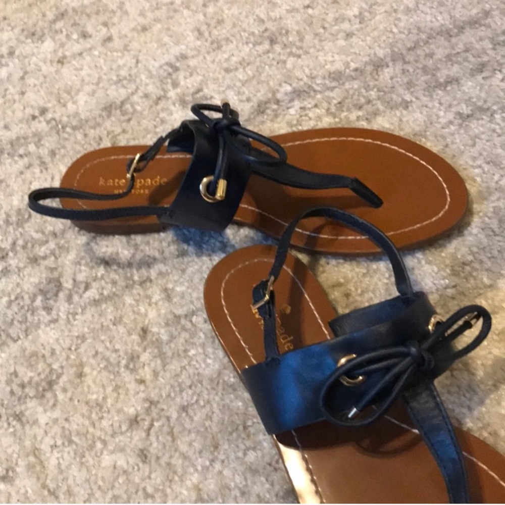 Kate Spade Navy Bow Sandals like new